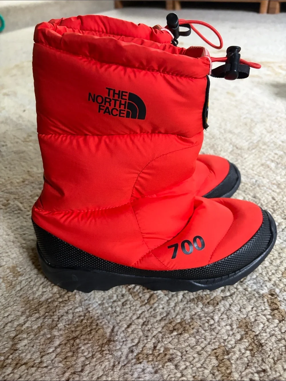 North Face Expedition System 700 fill-power goose down snow boots Neon orange 8